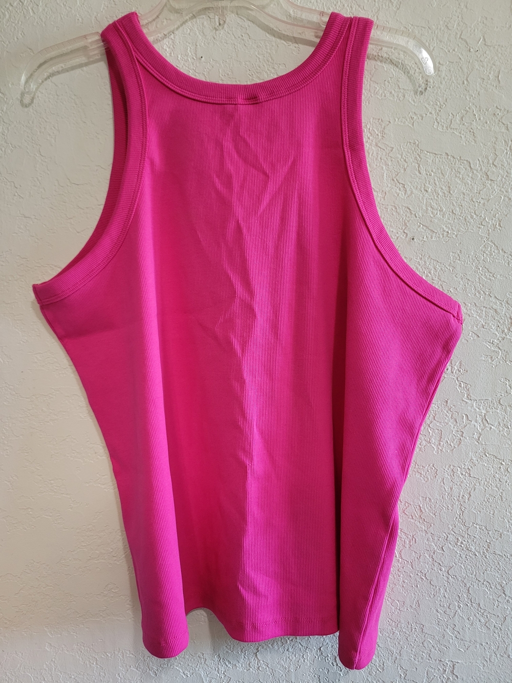 Pink Women's Ribbed Tank Top - Picture 3 of 4